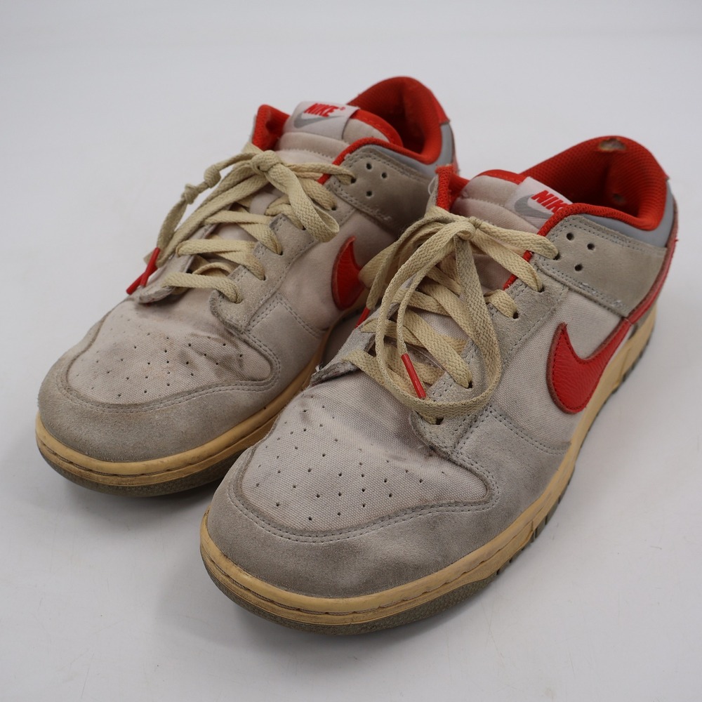 Nike Dunk Low Athletic Dept Mens 10.5 Light Bone Red FJ5429-133 Suede Sneakers
